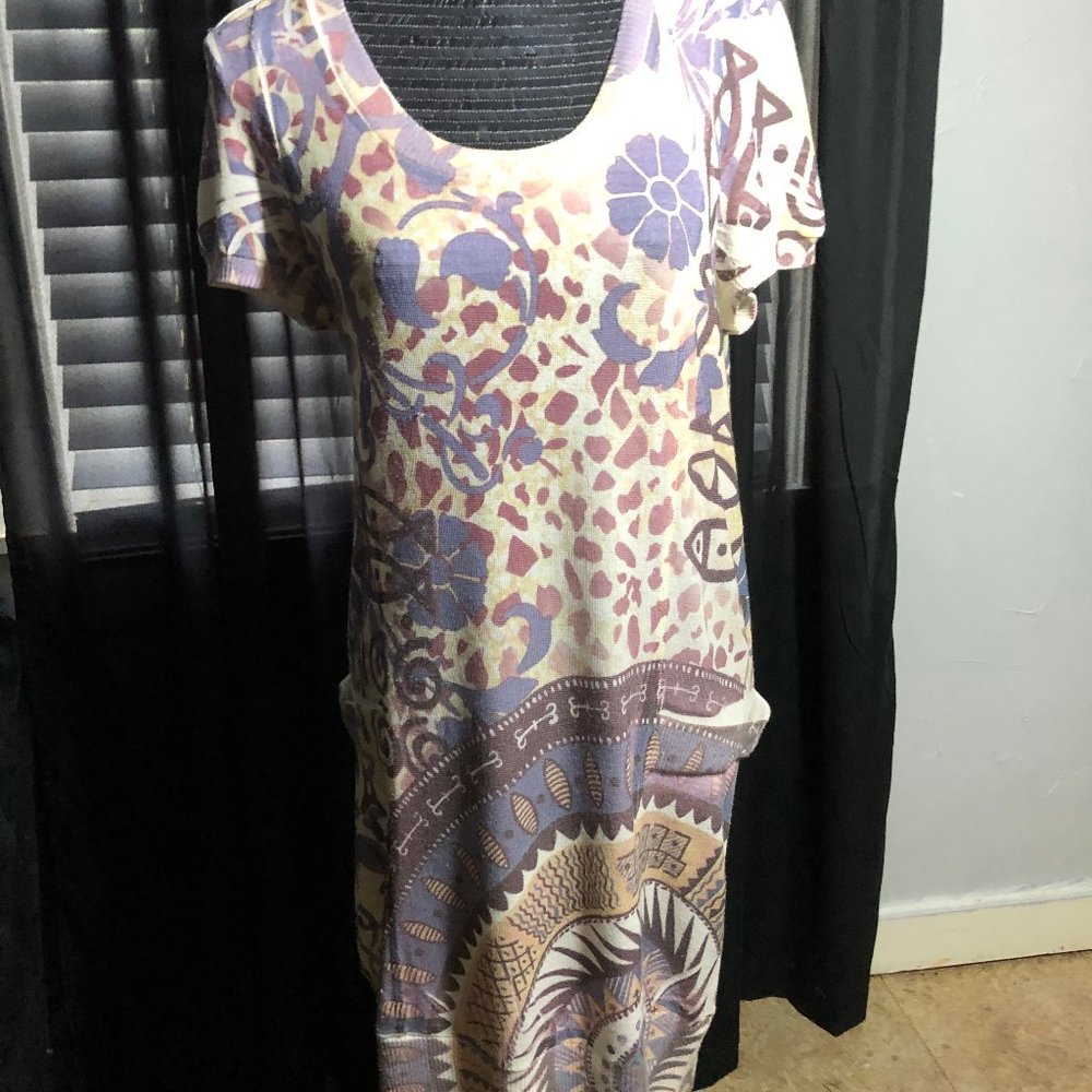S-Twelve Light Knit Short Sleeve Dress Size L